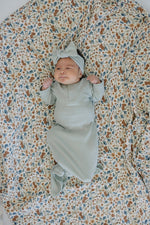 Mebie Baby Sage Organic Cotton Ribbed Head Wrap One Size For Babies And Up - 