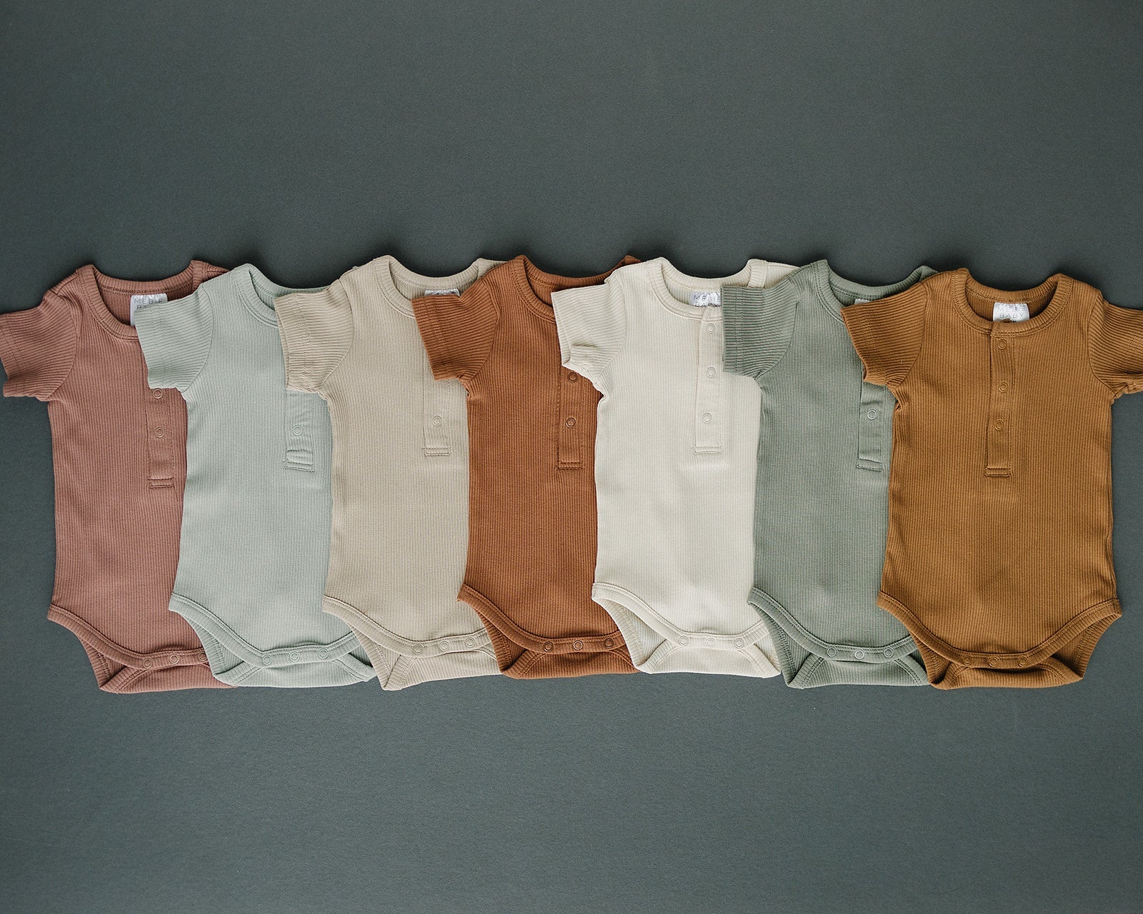 Mebie Baby Sage Organic Cotton Ribbed Snap Bodysuit for Babies - 