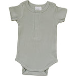 Mebie Baby Sage Organic Cotton Ribbed Snap Bodysuit for Babies - 