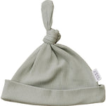 Sage Organic Ribbed Newborn Knot Hat - Knit cap, Beanie, Wool, Woolen, Hat | Everetts Place