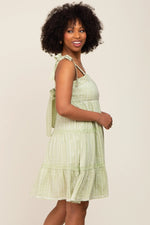 PinkBlush Sage Printed Sleeveless Tiered Dress with Self Tie Straps for Summer Events - 