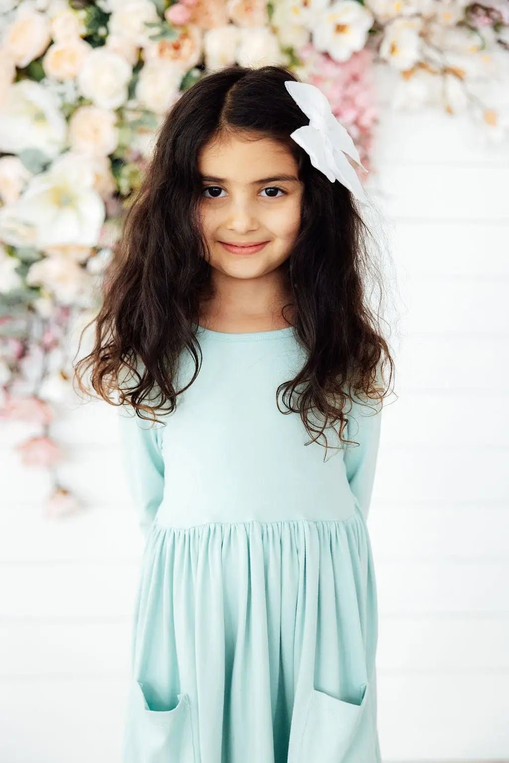 Mila & Rose ® Sage Three Quarter Sleeve Pocket Twirl Dress For Toddler Girls - 
