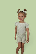 DREAM BIG LITTLE CO SAGE WAVY CHECKERS DREAM RUFFLE SHORT SETEveretts Place