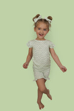 DREAM BIG LITTLE CO SAGE WAVY CHECKERS DREAM RUFFLE SHORT SETEveretts Place