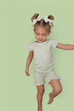 DREAM BIG LITTLE CO SAGE WAVY CHECKERS DREAM RUFFLE SHORT SETEveretts Place