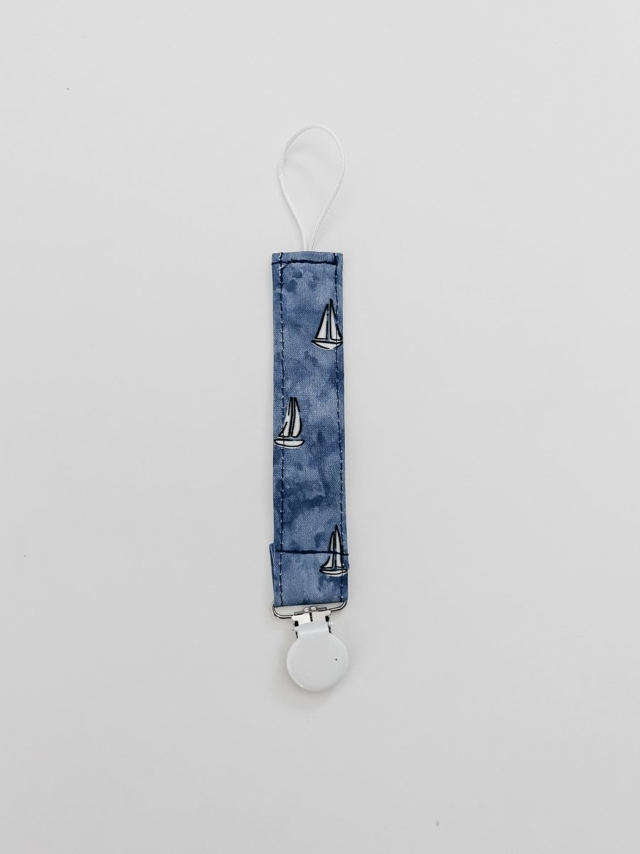 Little Mae & Co Sailboat Pacifier Clip for Babies Handmade Nursery Decor - Everetts Place Boutique - 