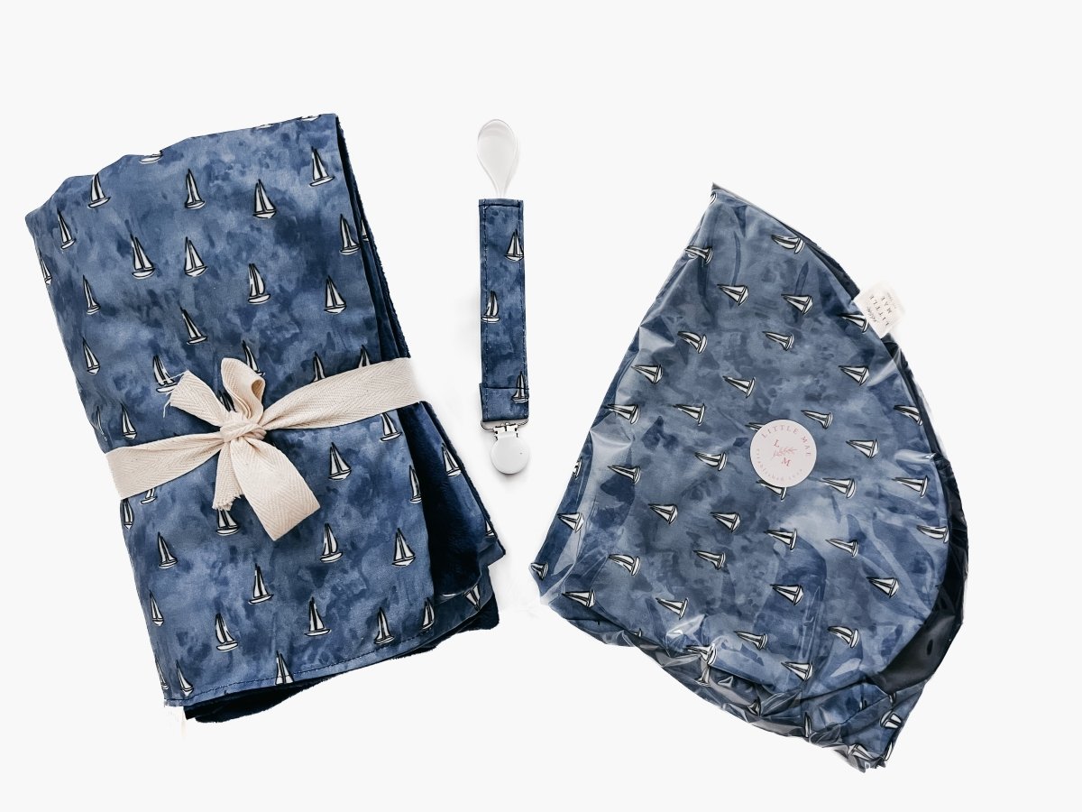 Little Mae & Co Sailboat Pacifier Clip for Babies Handmade Nursery Decor - Everetts Place Boutique - 