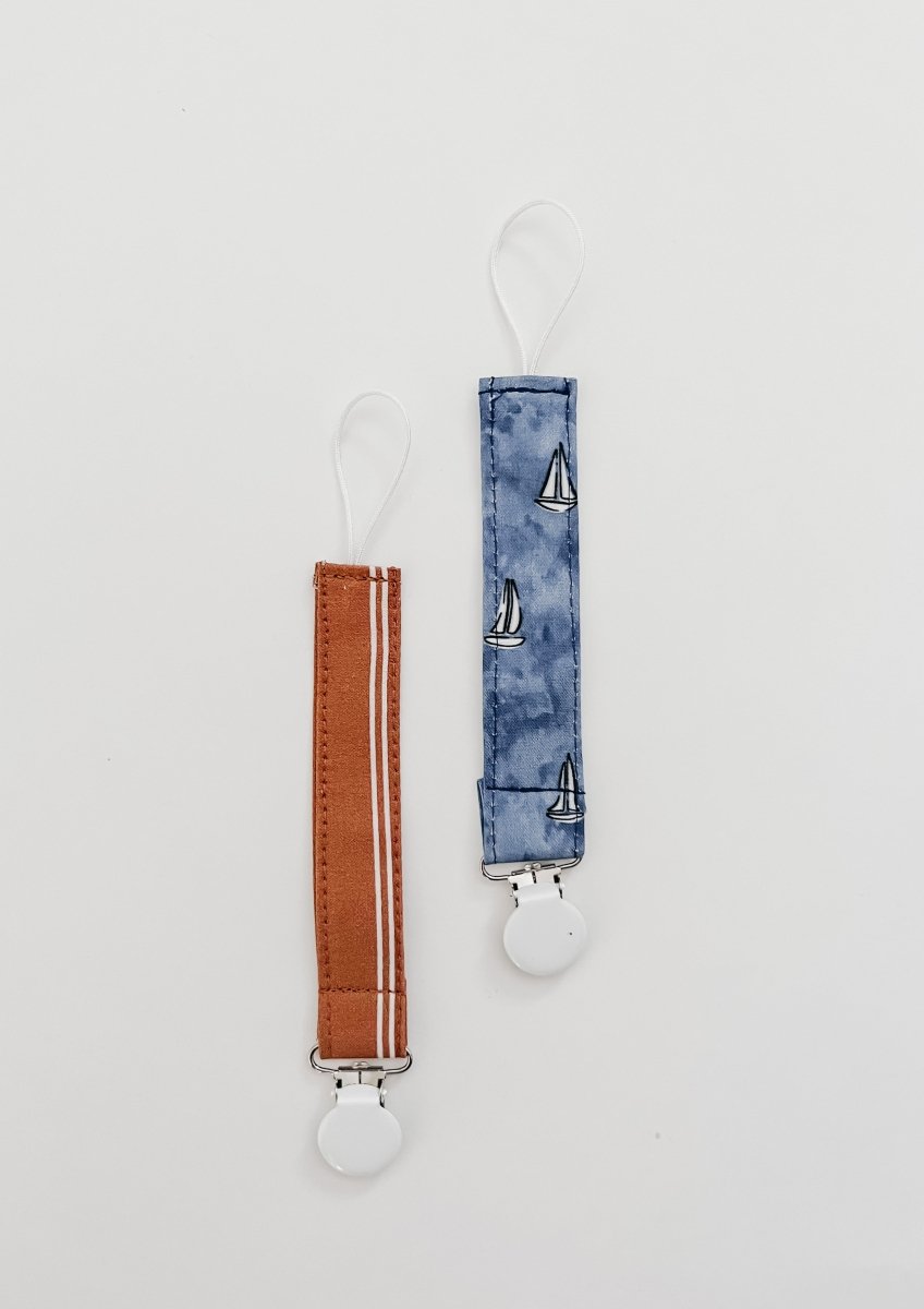 Little Mae & Co Sailboat Pacifier Clip for Babies Handmade Nursery Decor - Everetts Place Boutique - 