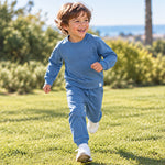 Sailor Blue Crew Neck Jogger Set by Sweet Bamboo