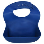 Three Little Tots Sailor Blue Silicone Bib with Crumb Catcher - 