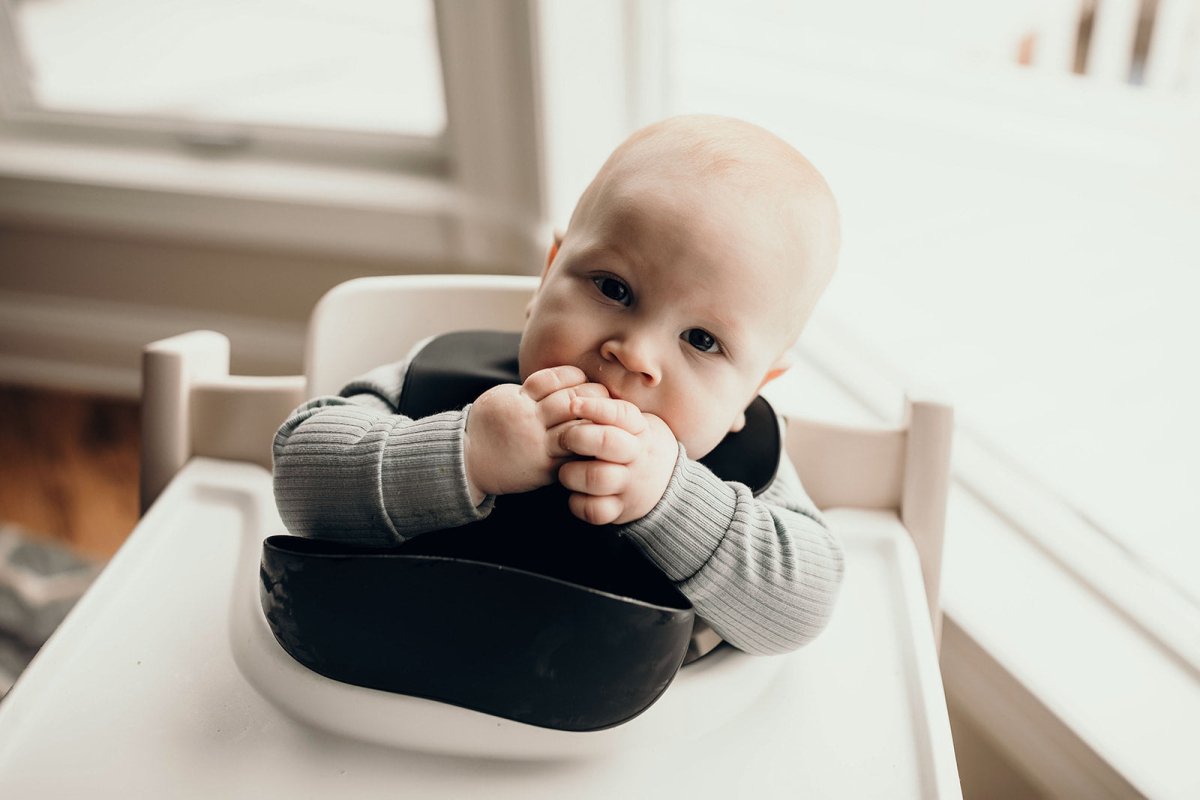 Three Little Tots Sailor Blue Silicone Bib with Crumb Catcher - 