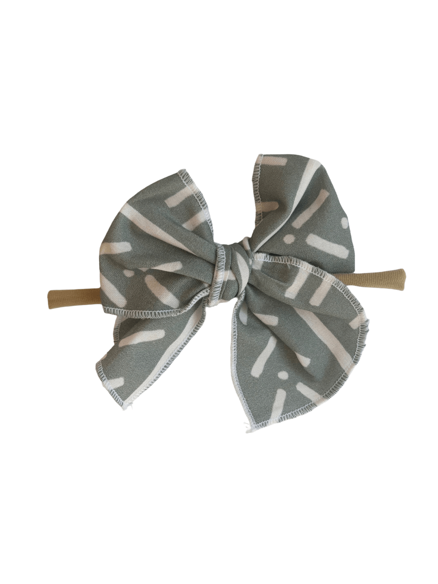 Little Mae & Co Sailor Bow Baby Girl Nylon Headband Bow Clips - 