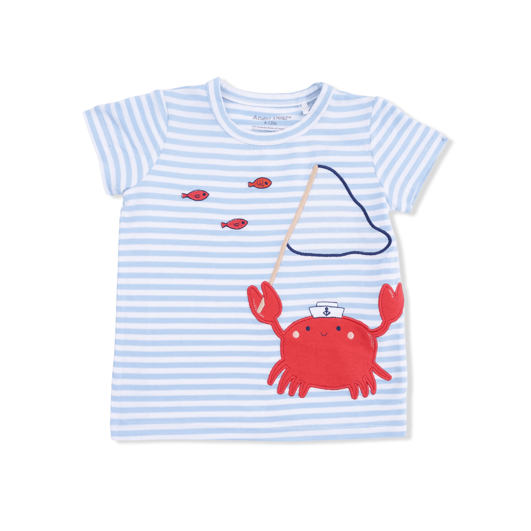 Angel Dear Sailor Sea Creatures Appliques - Crew Neck Tee with Cargo Short & Oceana Bucket Hat - 