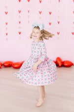 Mila & Rose ® SALE Disco Bows 3/4 Sleeve Pocket Twirl Dress - 