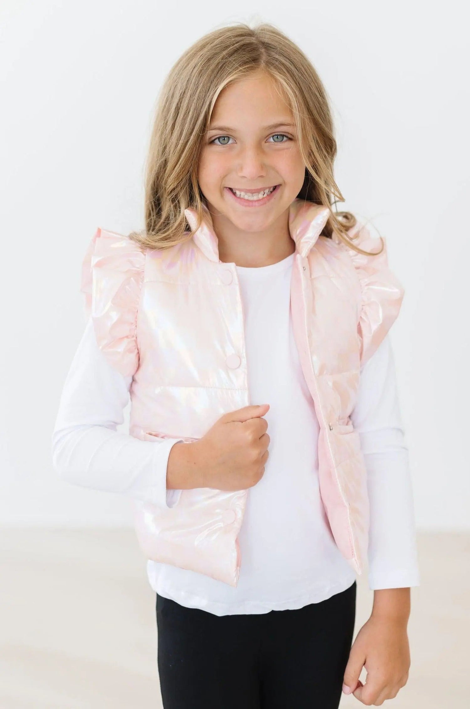 Mila & Rose ® SALE Light Pink Checker Puffer Vest - 