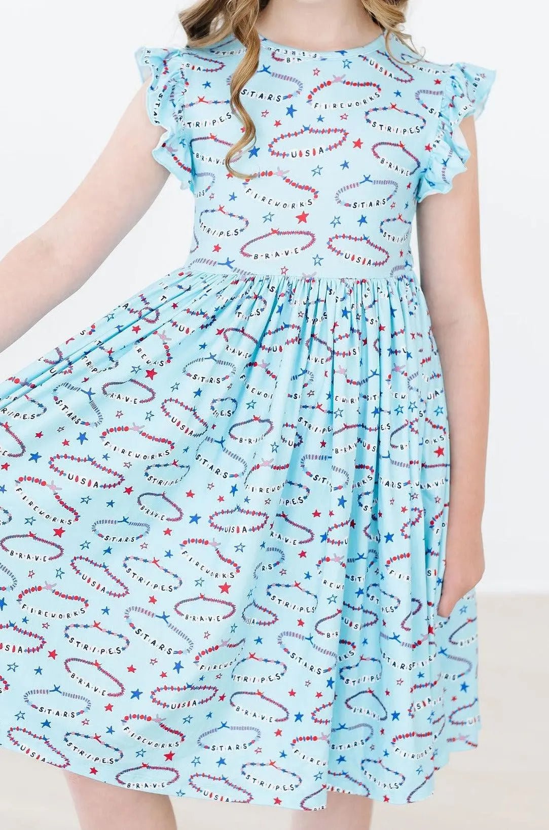 Mila & Rose ® SALE Miss Americana (Mila's Version) Flutter Sleeve Twirl Dress - 