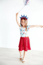 Mila & Rose ® SALE Proudly Patriotic S/S Flutter Sleeve Leotard - 