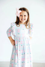 Mila & Rose ® SALE Pumpkin Picnic 3/4 Sleeve Ruffle Twirl Dress - 