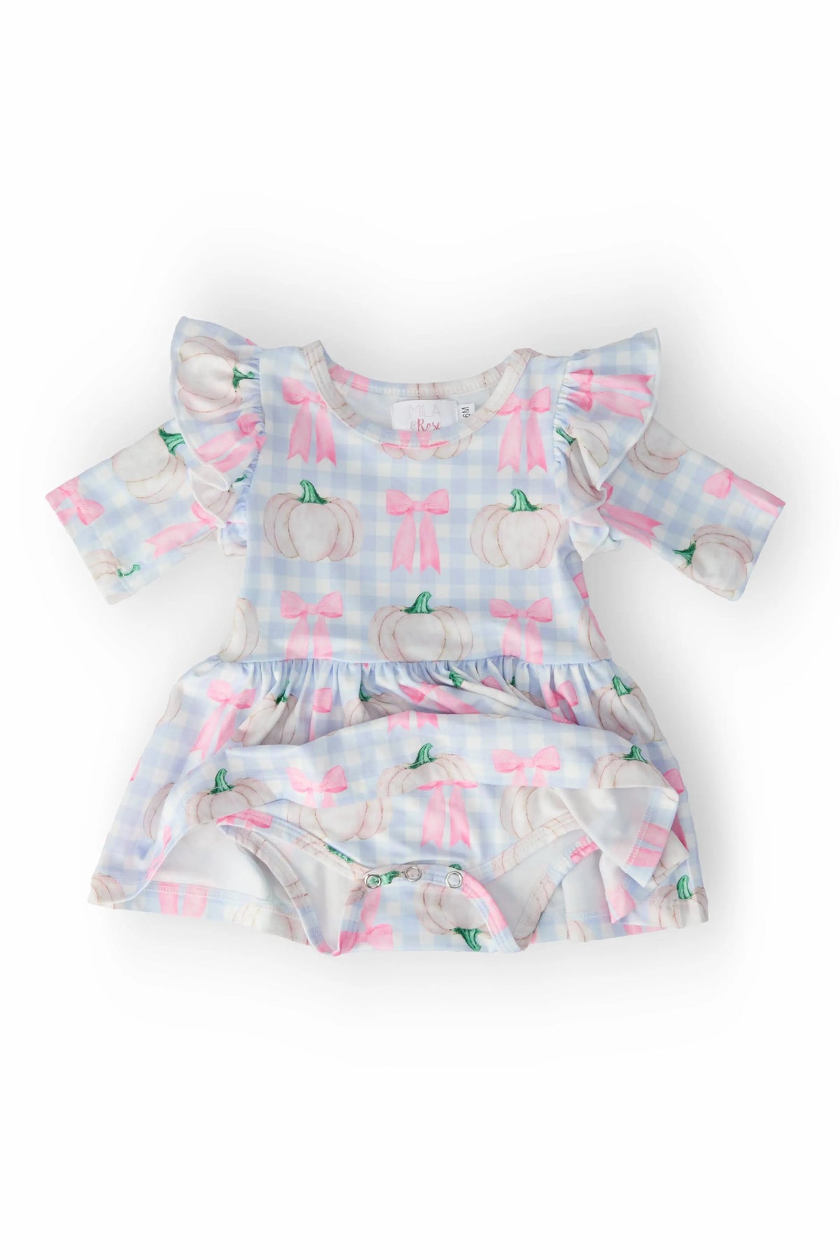 Mila & Rose ® SALE Pumpkin Picnic Twirl Flutter Bodysuit - 