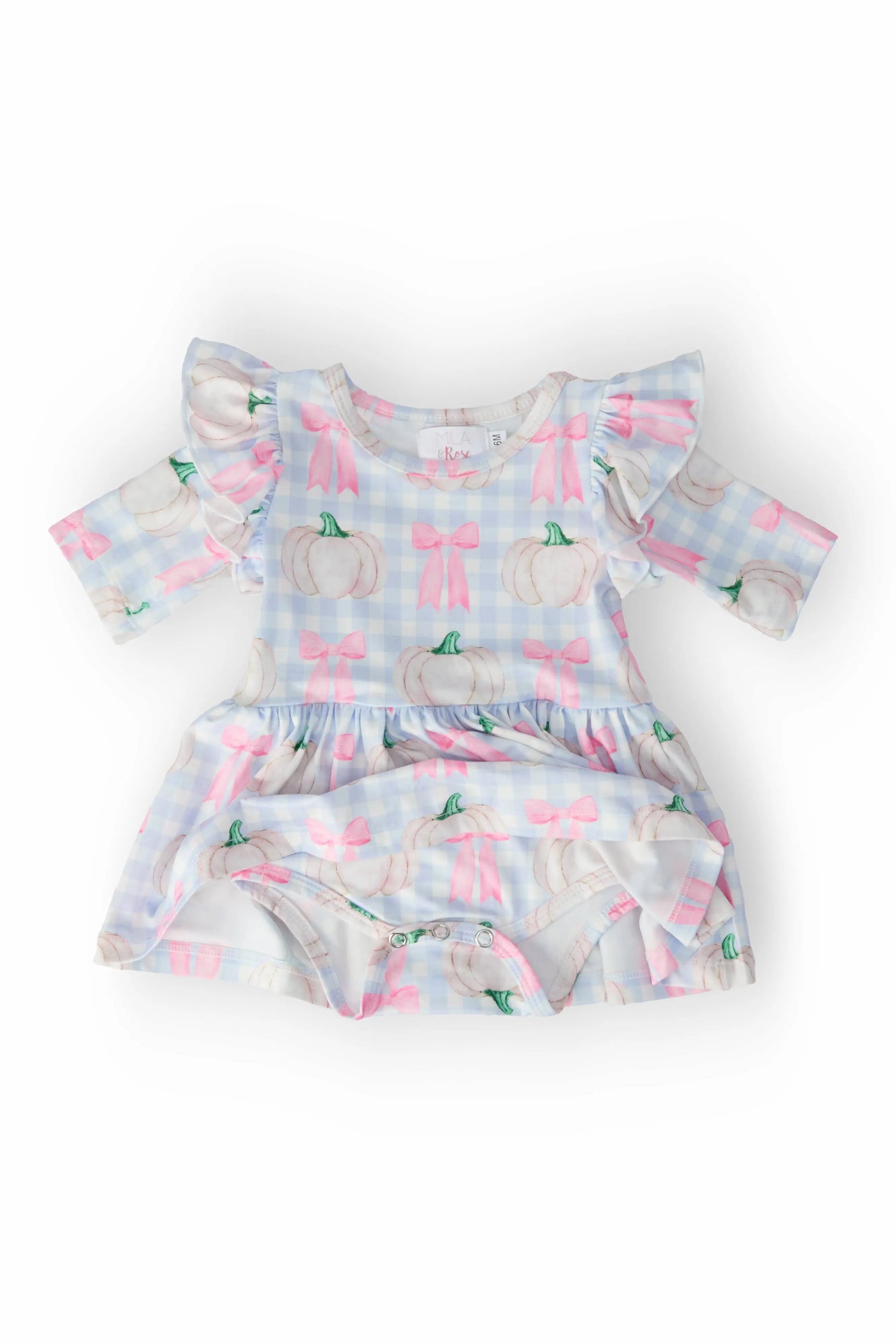 Mila & Rose ® SALE Pumpkin Picnic Twirl Flutter Bodysuit - 