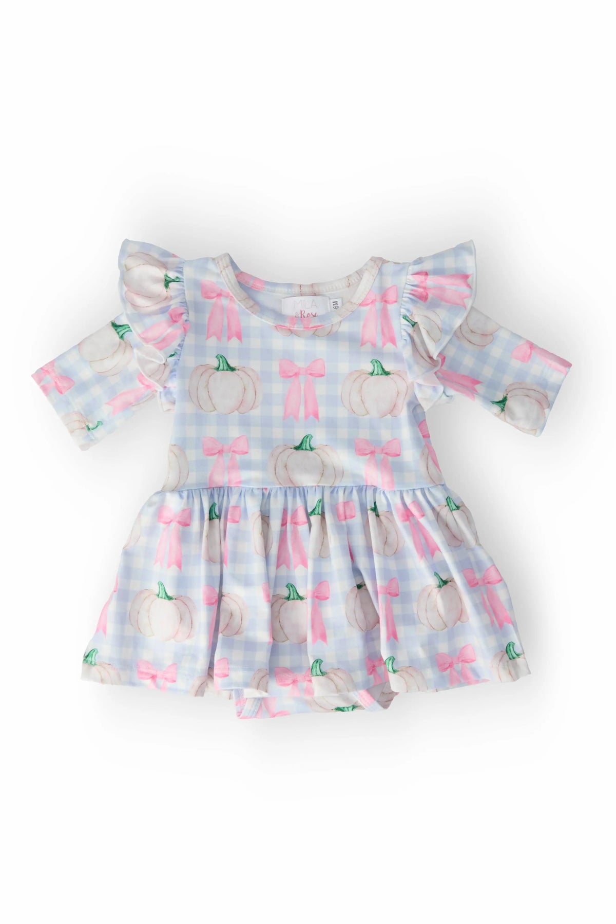 Mila & Rose ® SALE Pumpkin Picnic Twirl Flutter Bodysuit - 