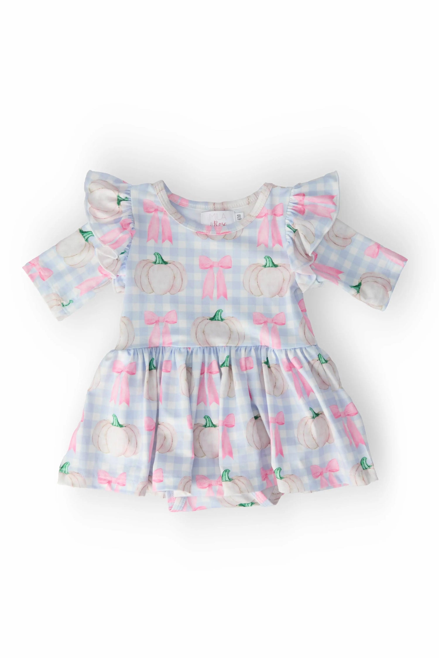 Mila & Rose ® SALE Pumpkin Picnic Twirl Flutter Bodysuit - 