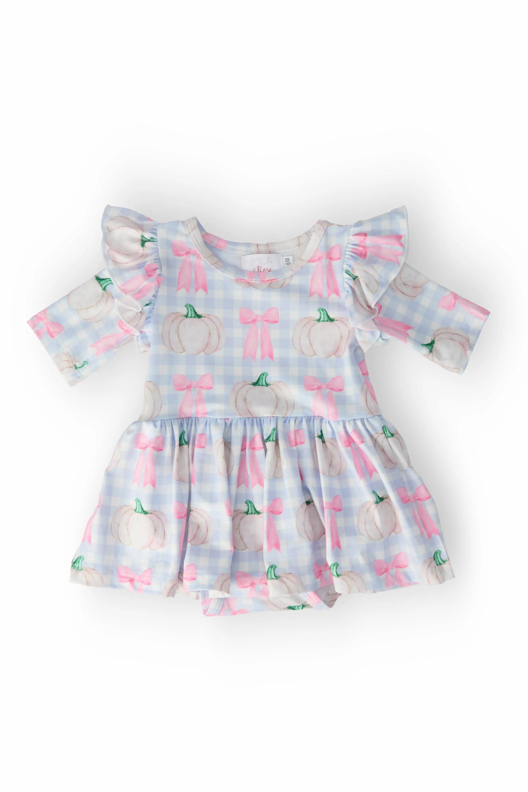 Mila & Rose ® SALE Pumpkin Picnic Twirl Flutter Bodysuit - 