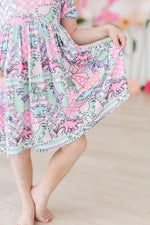 Mila & Rose ® SALE Quilted Dinos S/S Pocket Twirl Dress - 