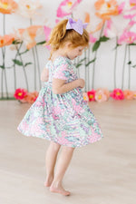 Mila & Rose ® SALE Quilted Dinos S/S Pocket Twirl Dress - 