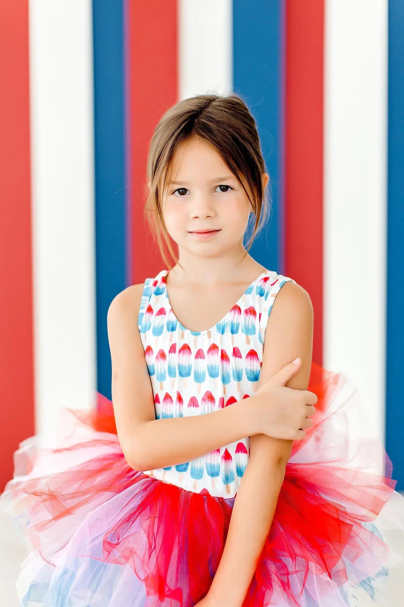 Mila & Rose ® SALE Red, White & Cute Tank Tutu Leotard - 
