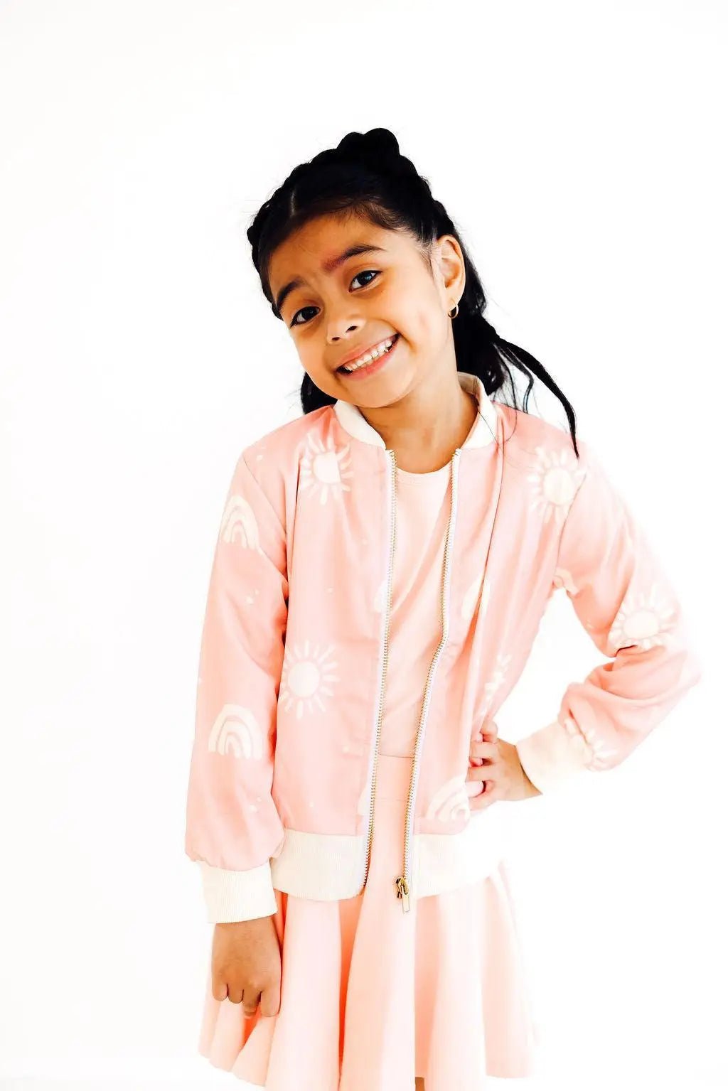 Mila & Rose ® SALE Soft Pink Suns Satin Jacket - 
