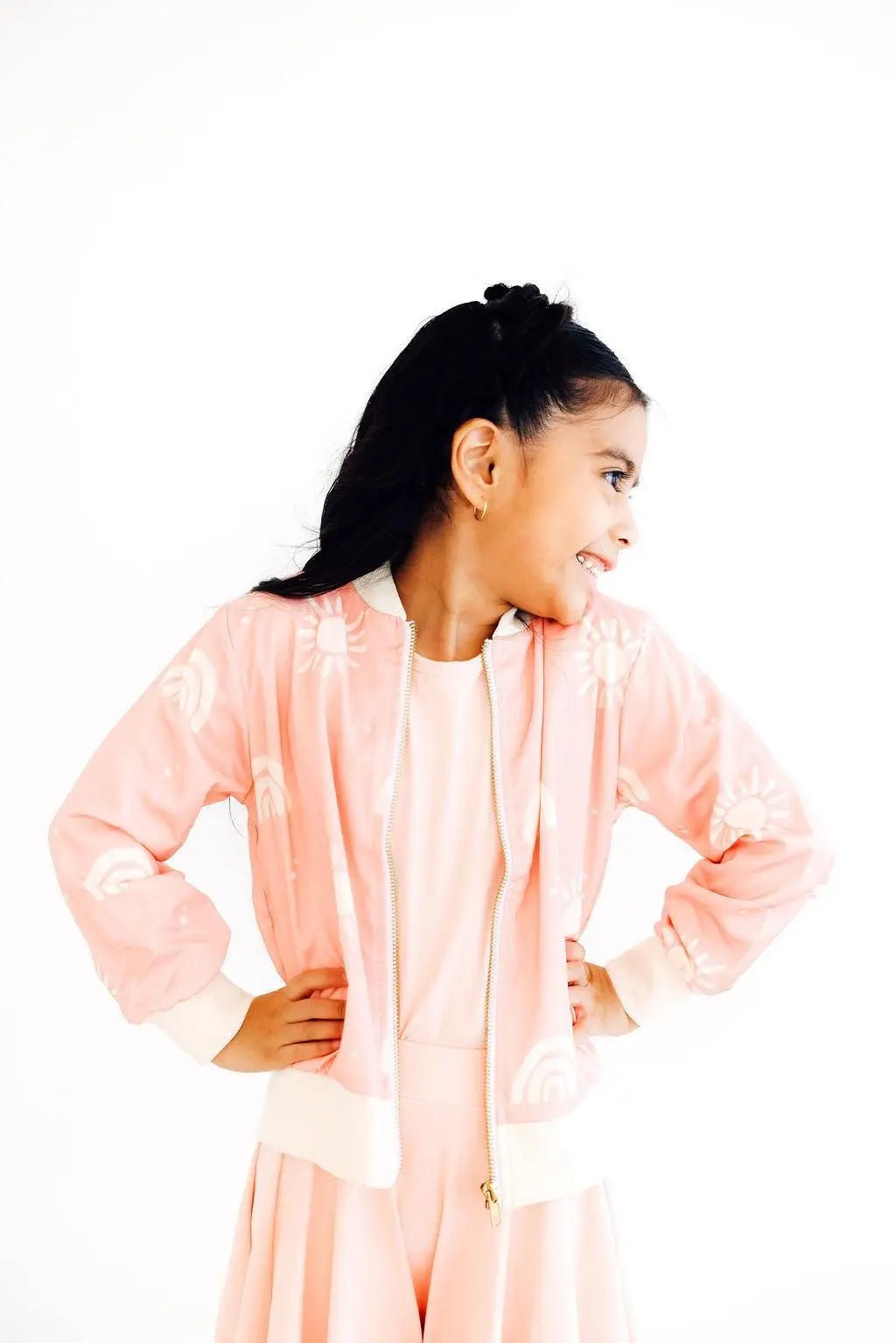 Mila & Rose ® SALE Soft Pink Suns Satin Jacket - 