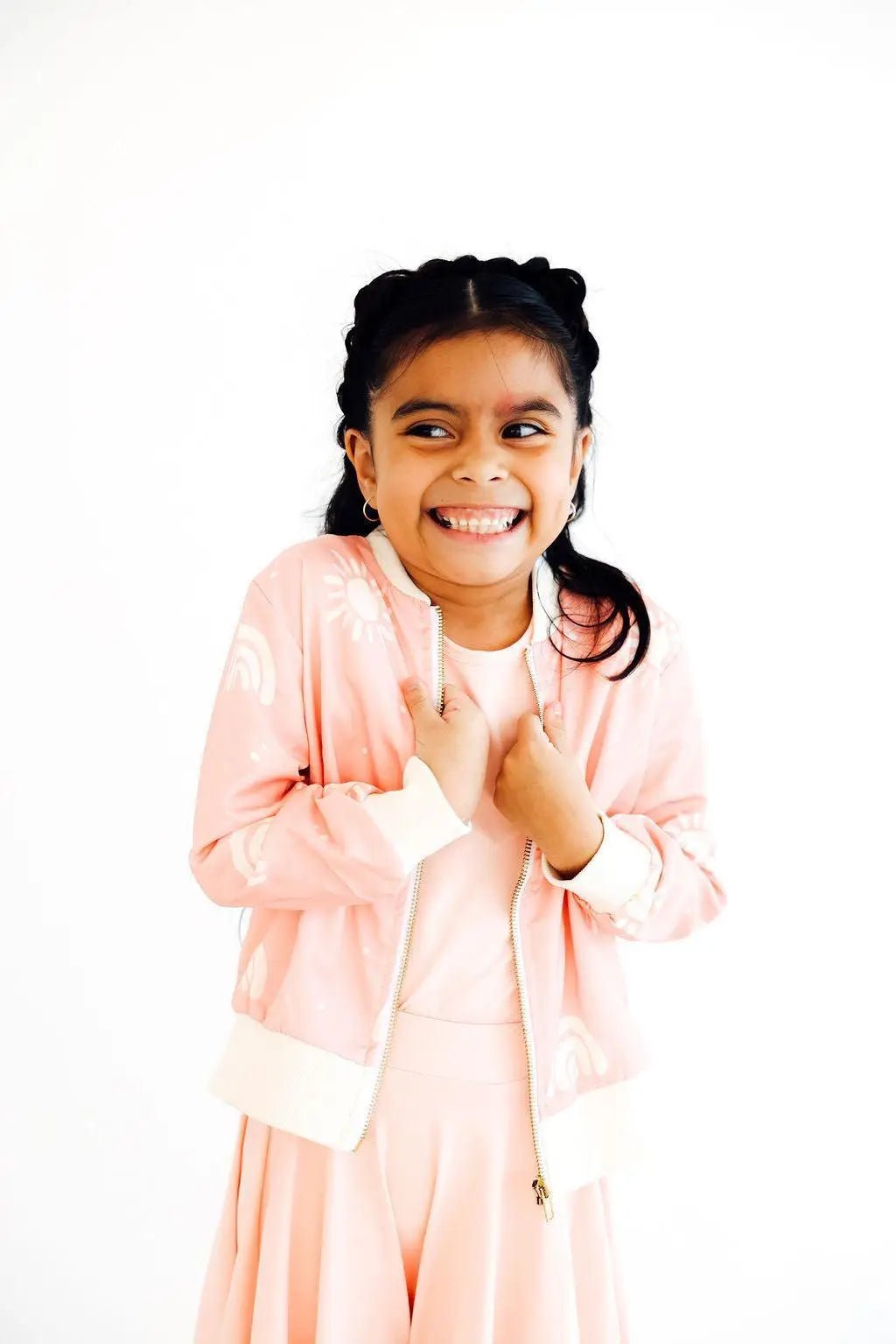 Mila & Rose ® SALE Soft Pink Suns Satin Jacket - 