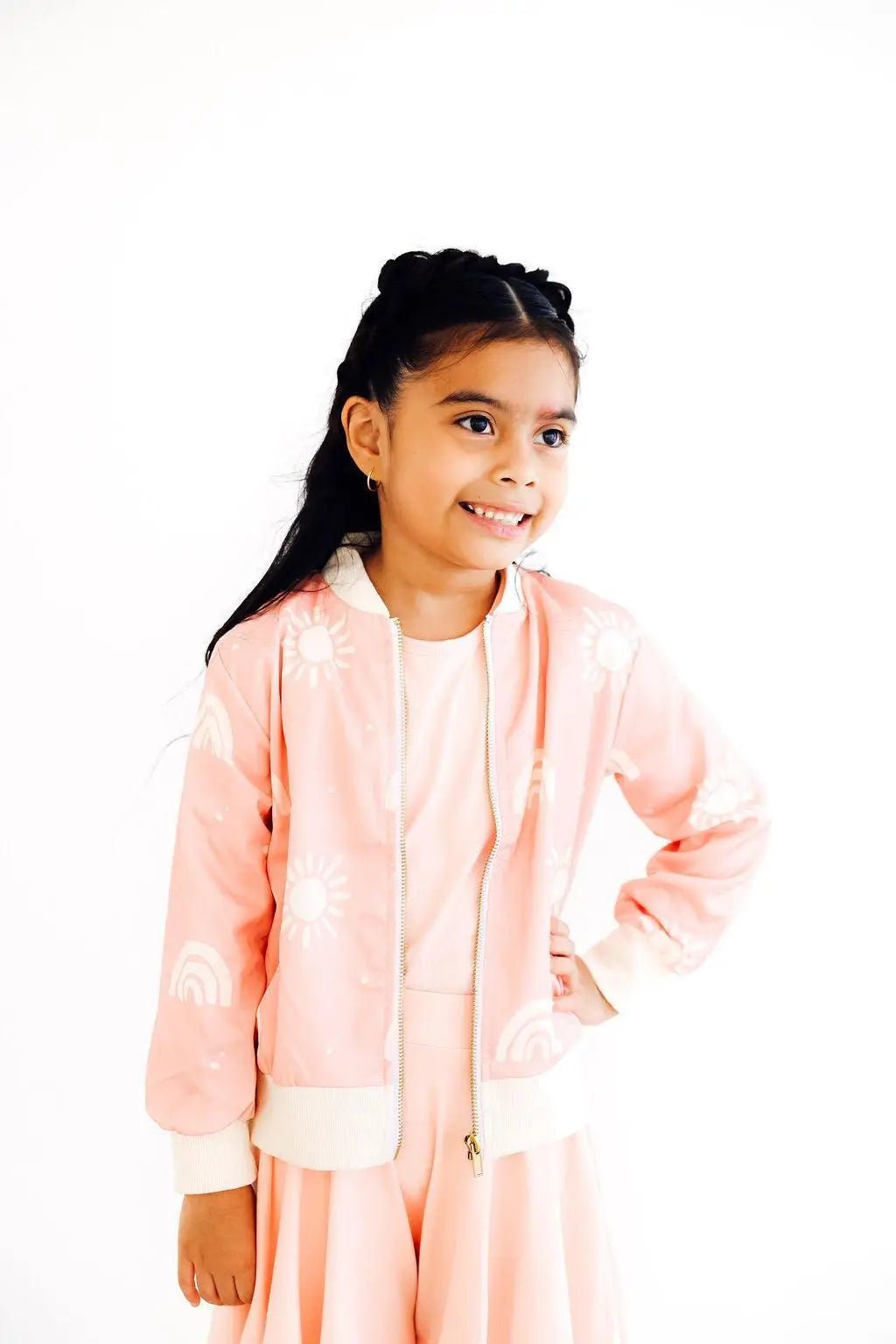 Mila & Rose ® SALE Soft Pink Suns Satin Jacket - 