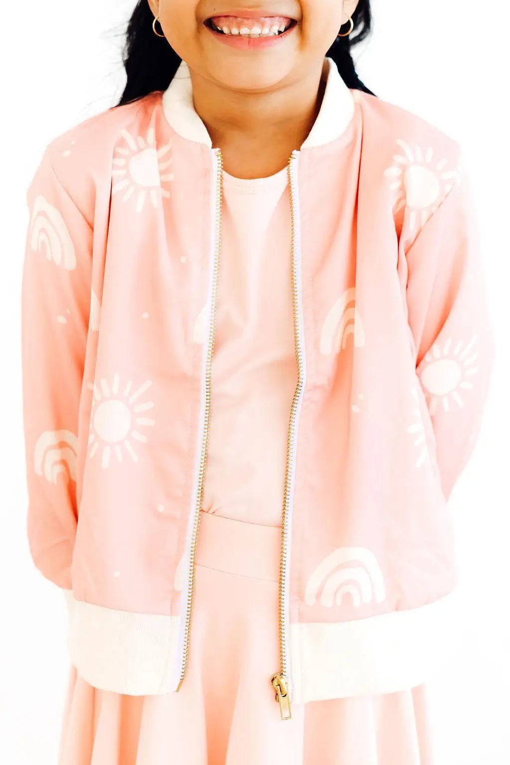 Mila & Rose ® SALE Soft Pink Suns Satin Jacket - 