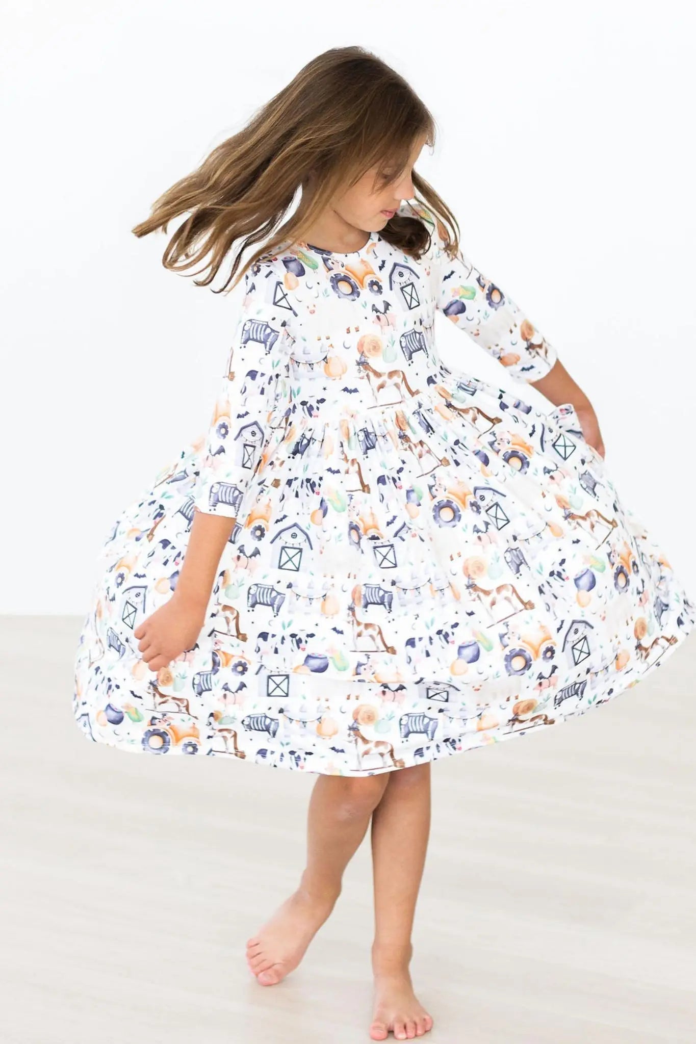 Mila & Rose ® SALE Stay Spooky 3/4 Sleeve Pocket Twirl Dress - 