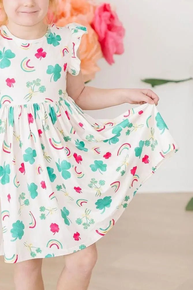 Mila & Rose ® SALE Top of the Mornin' Flutter Sleeve Twirl Dress - 