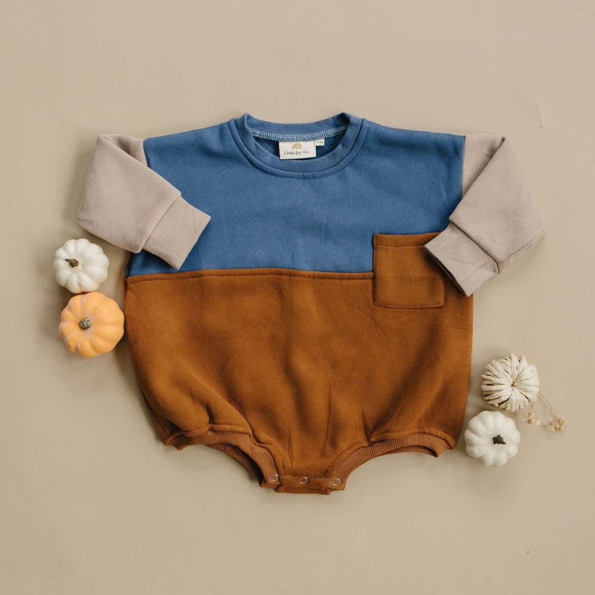Little Joy Co. Salt And Pine X LJC Color Block Oversized Sweatshirt Romper - Everetts Place Boutique - 