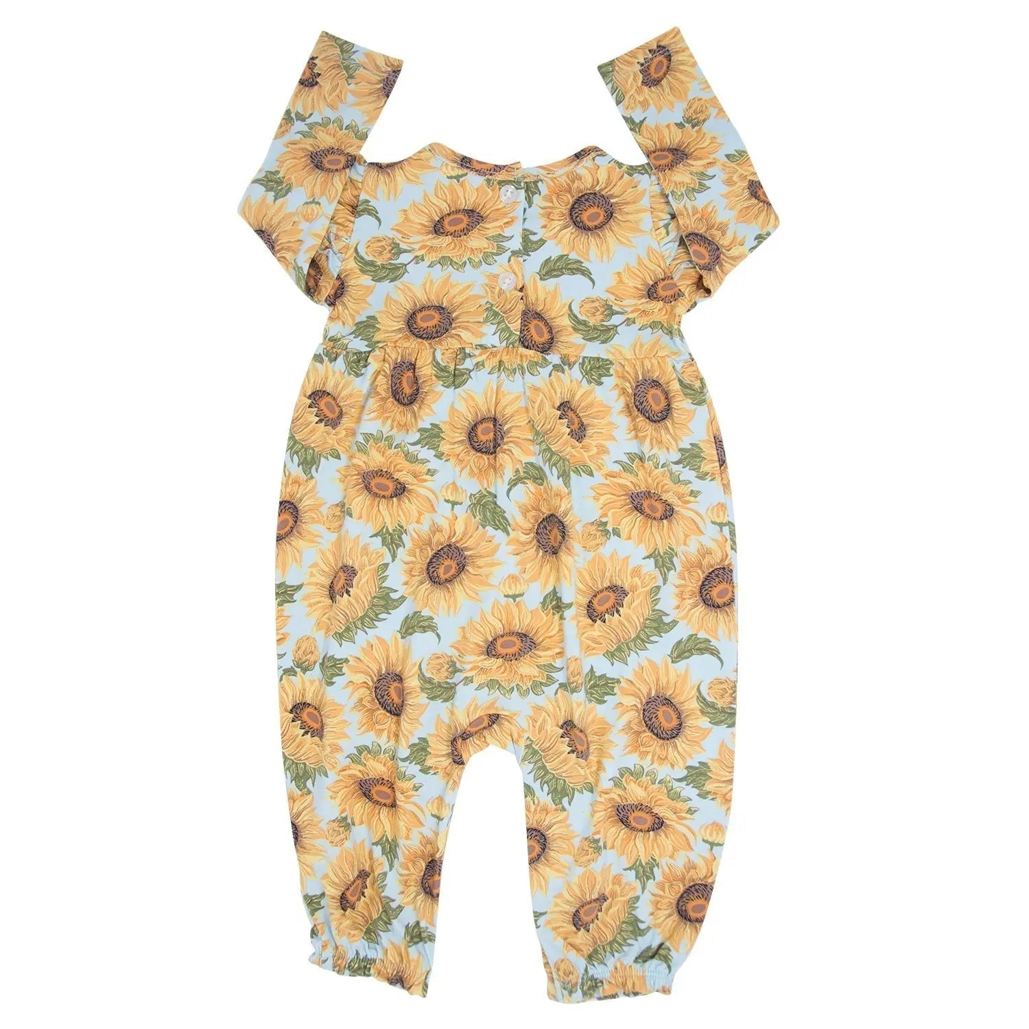 Sweet Bamboo Sammy's Sunflower Flutter Sleeve Romper - 