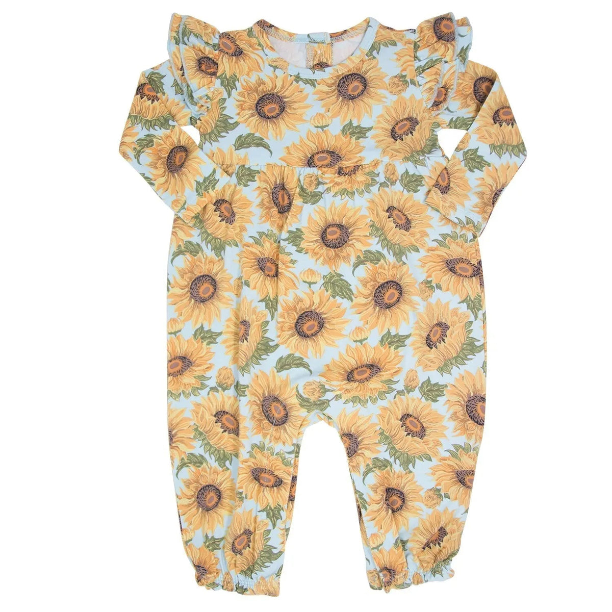 Sweet Bamboo Sammy's Sunflower Flutter Sleeve Romper - 