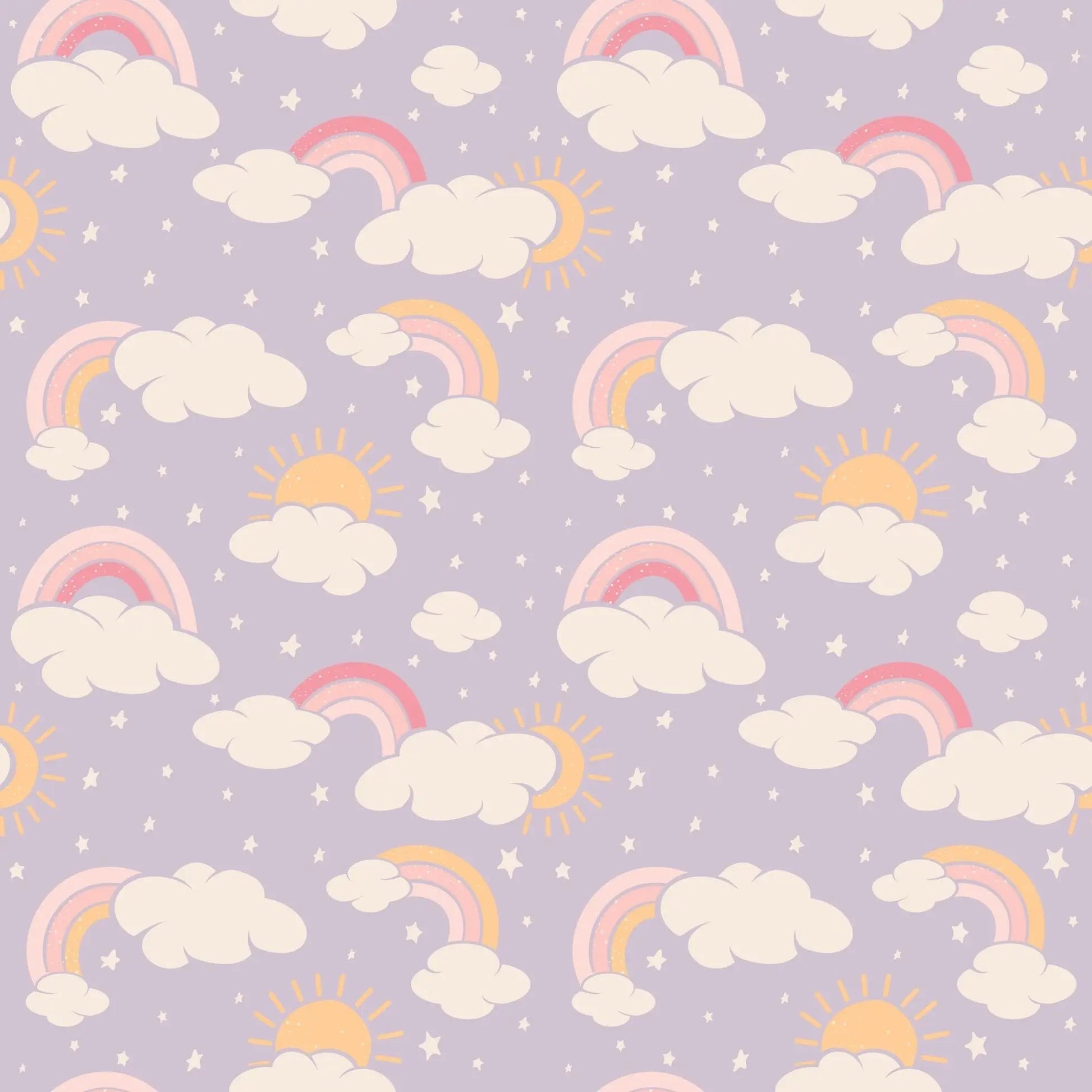 Lavender Rainbows And Clouds Smocked Vintage Dress For Baby Sweet Bamboo