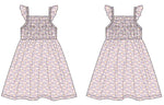 Sweet Bamboo Lavender Smocked Vintage Dress with Rainbows and Clouds for Baby Girls - Apparel & Accessories > Clothing > Dresses Dresses