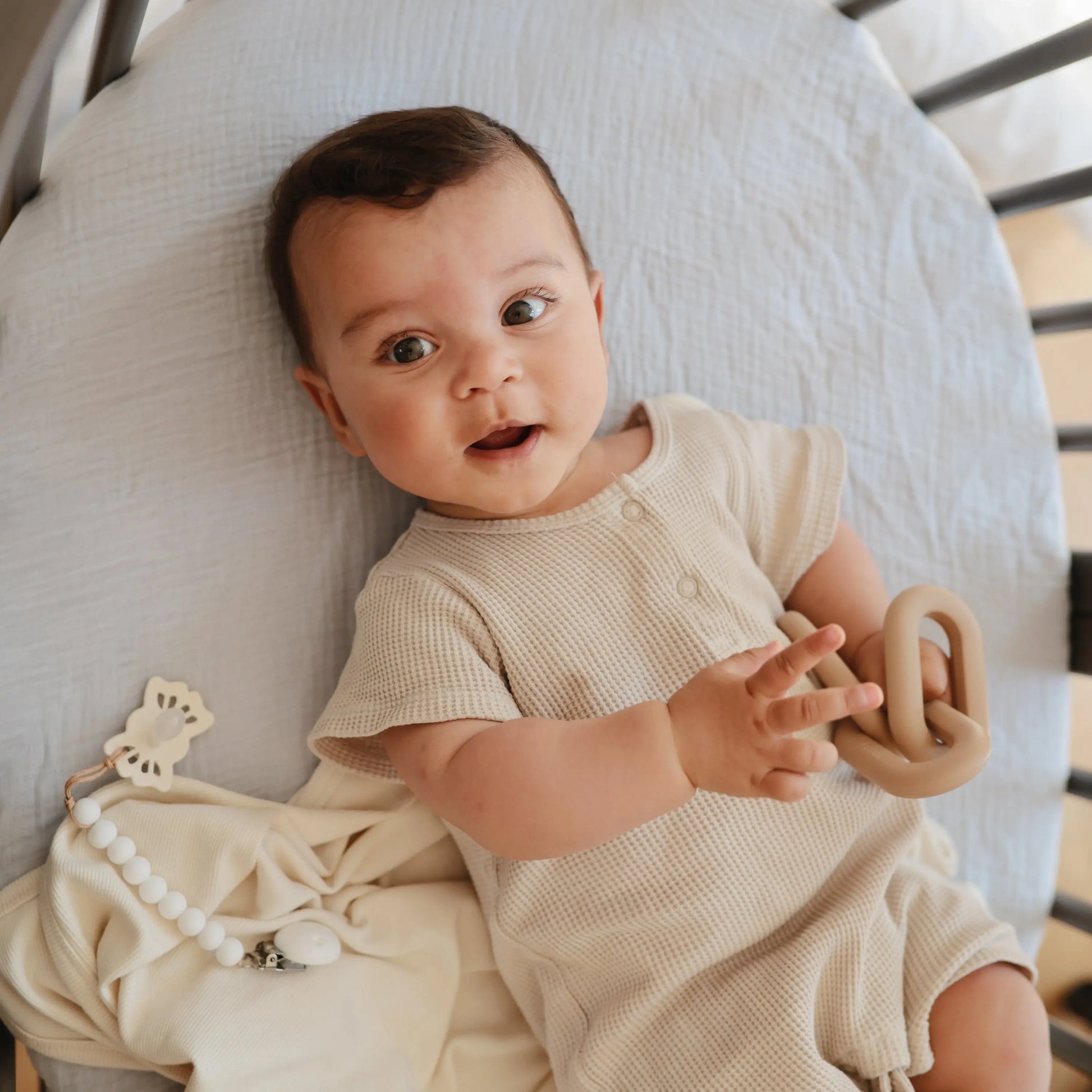 Ribbed Baby Blanket Made From Soft Organic Cotton Mushie