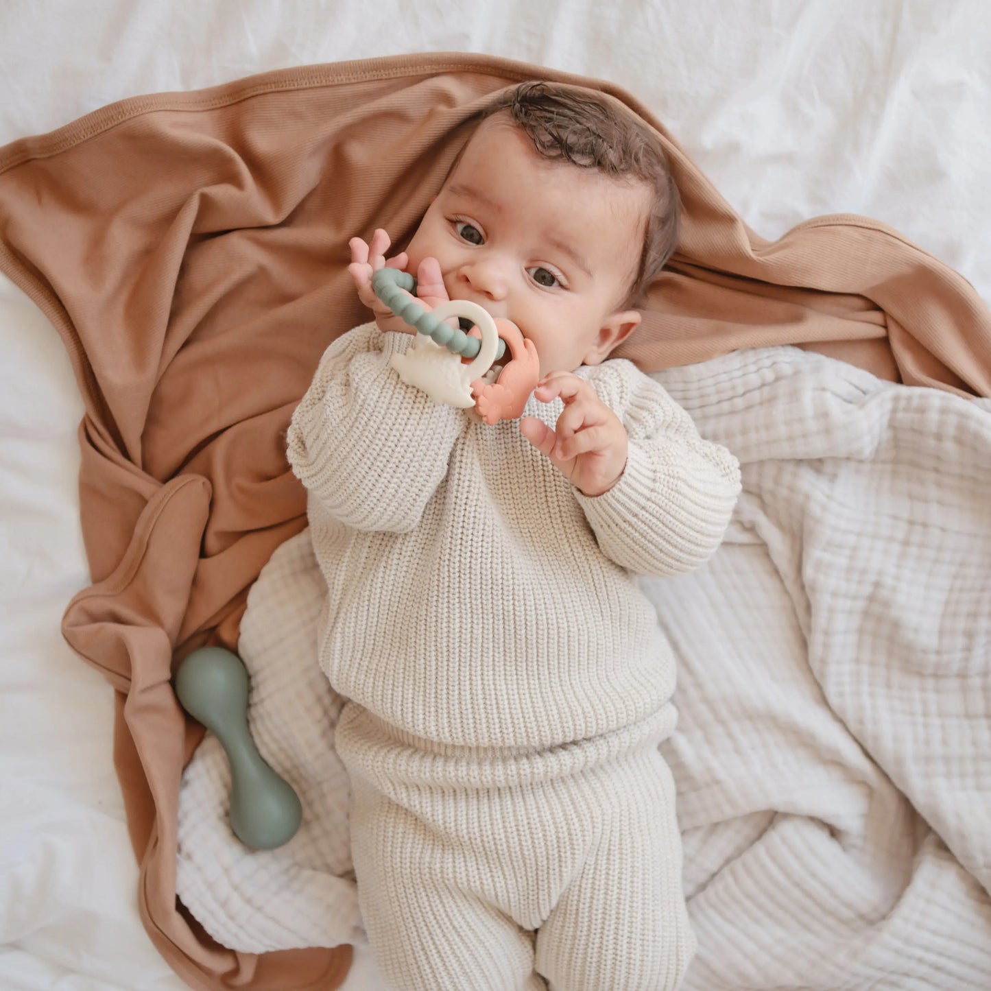 Ribbed Baby Blanket Made From Soft Organic Cotton Mushie
