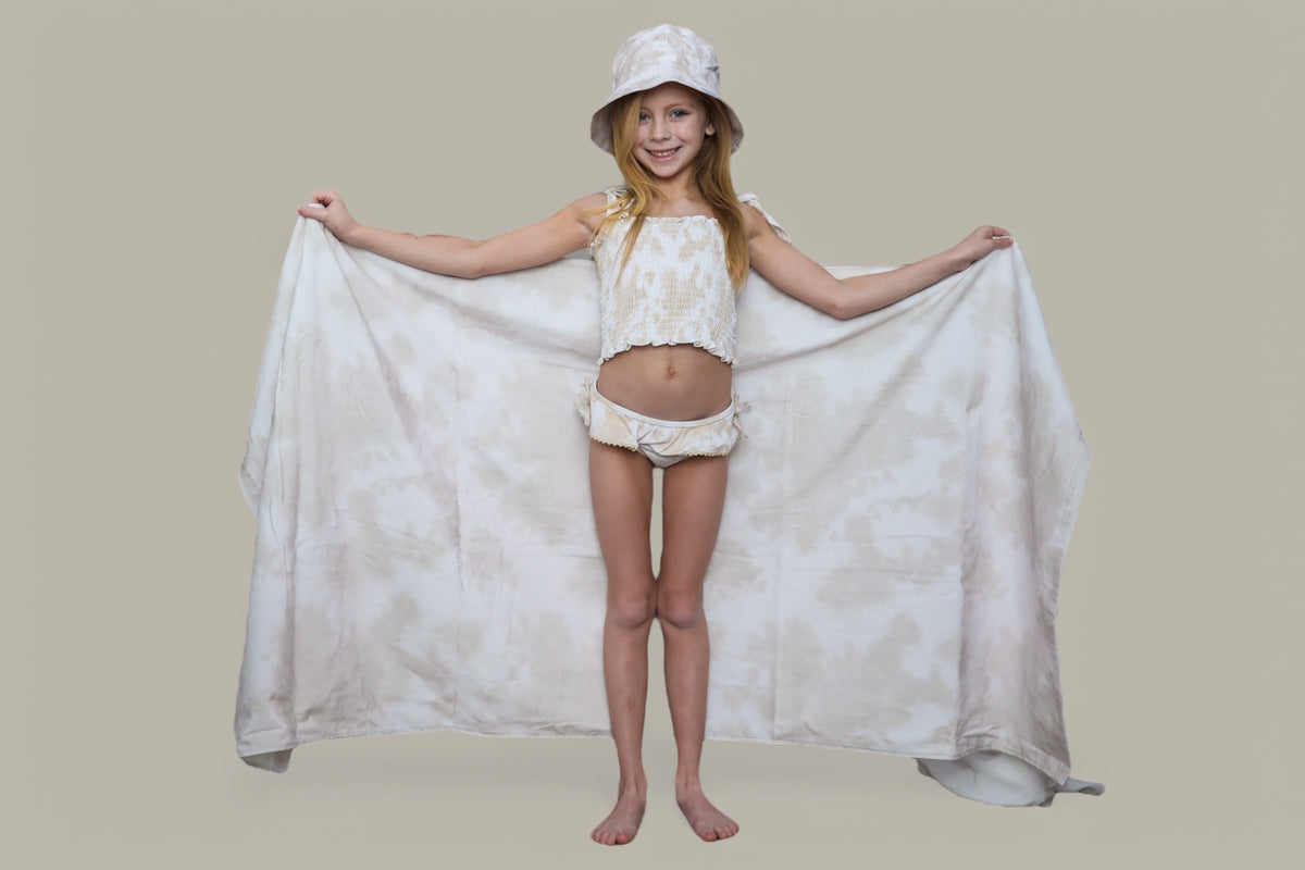 DREAM BIG LITTLE CO Sandy Shores Dream Beach Towel Calming Beige Coastal VibesEveretts Place