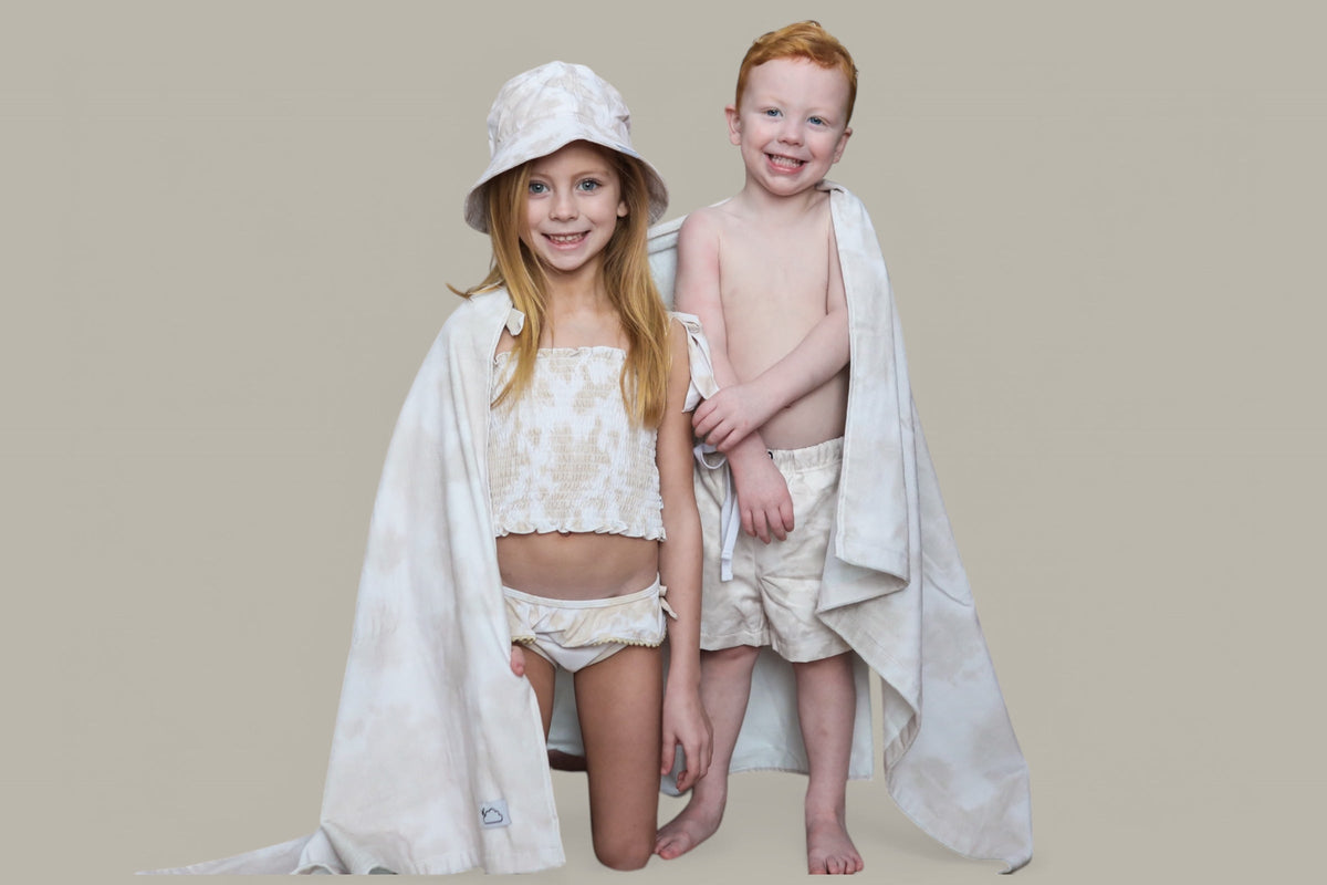 DREAM BIG LITTLE CO Sandy Shores Dream Beach Towel Calming Beige Coastal VibesEveretts Place