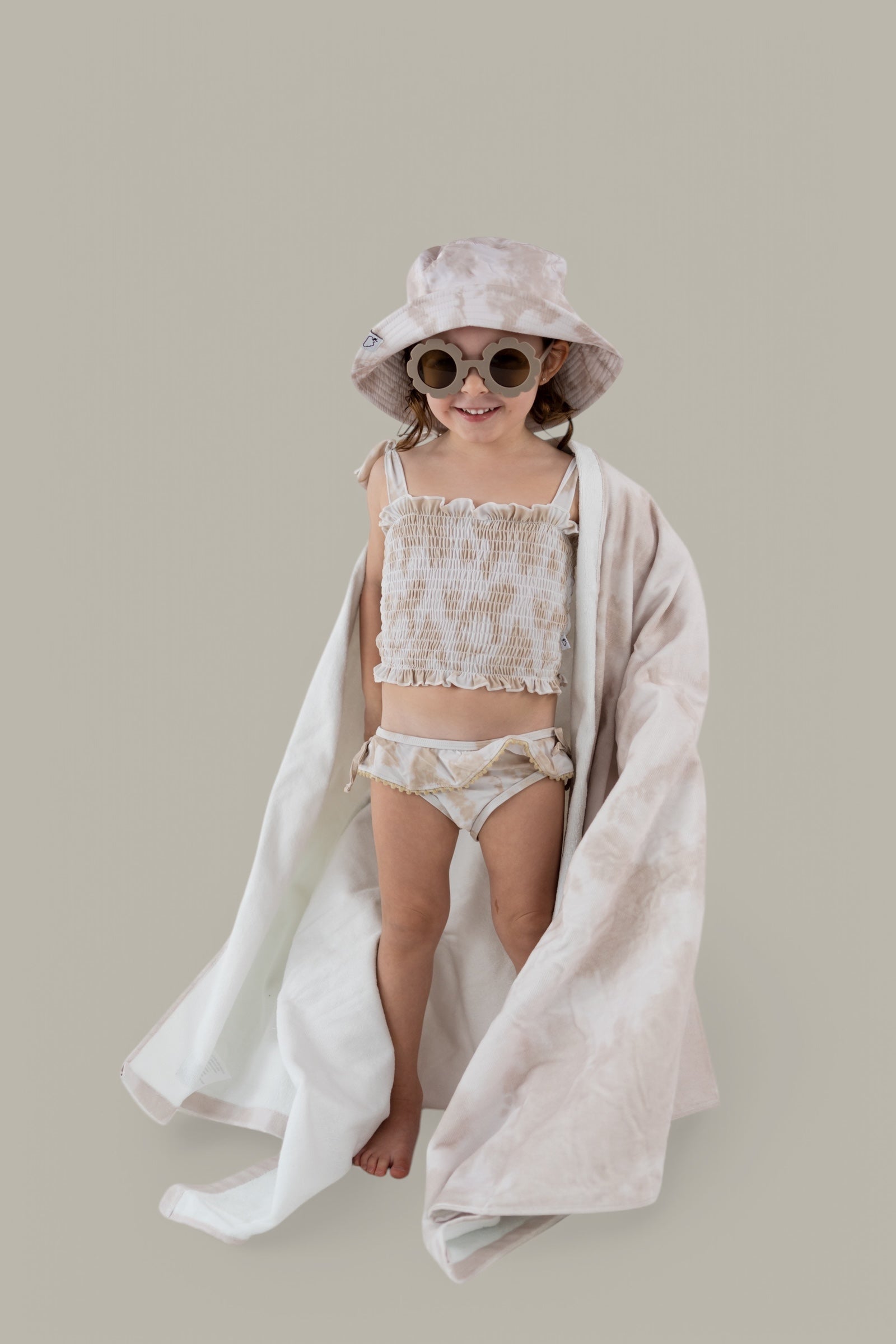 DREAM BIG LITTLE CO Sandy Shores Dream Beach Towel Calming Beige Coastal VibesEveretts Place