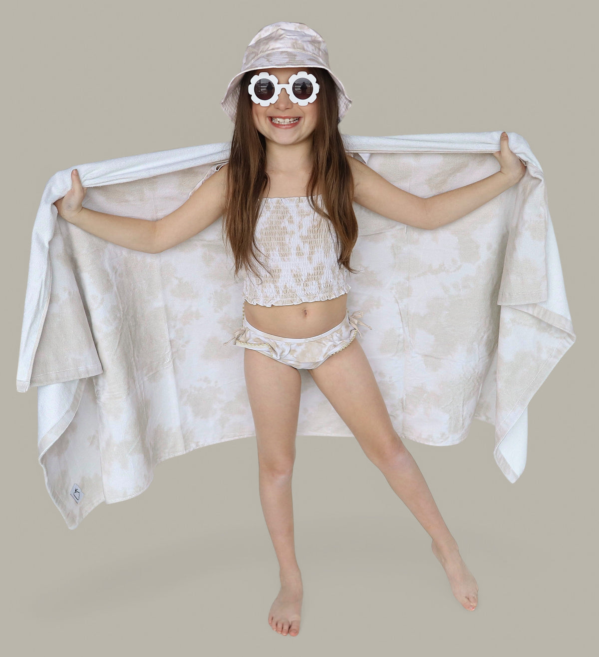 DREAM BIG LITTLE CO Sandy Shores Dream Beach Towel Calming Beige Coastal VibesEveretts Place