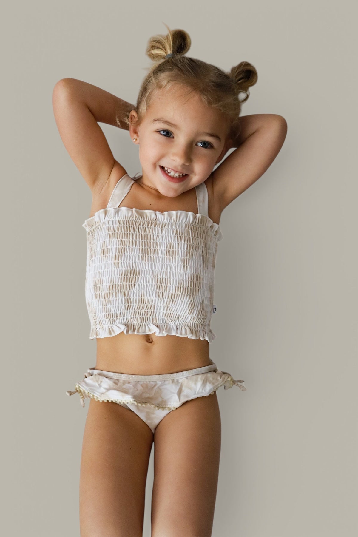 DREAM BIG LITTLE CO SANDY SHORES DREAM SMOCKED TWO PIECE SWIM SUITEveretts Place