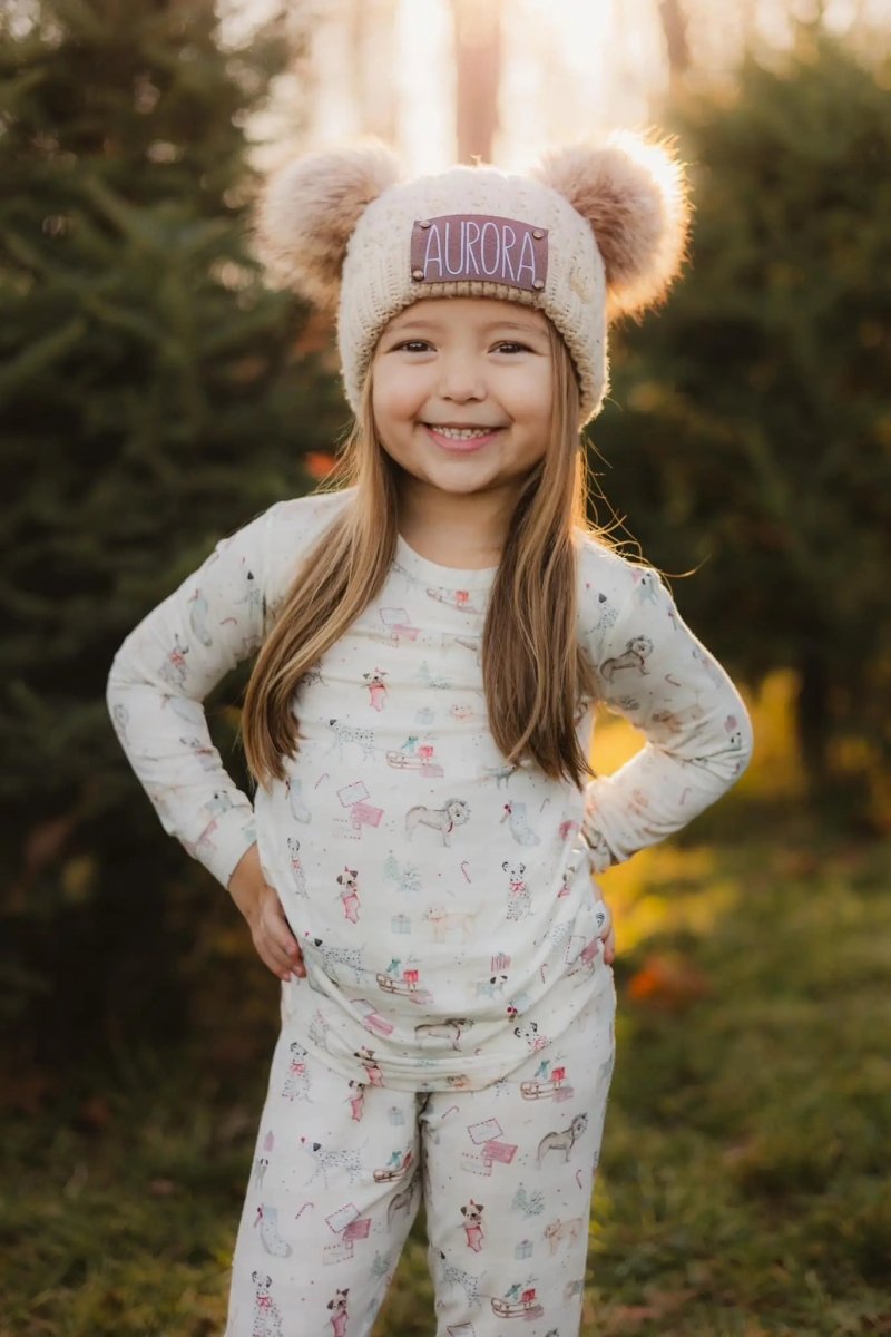 Little Joy Co. Santa Paws 2pc Bamboo Pajamas For Kids Holiday Set - Everetts Place Boutique - 
